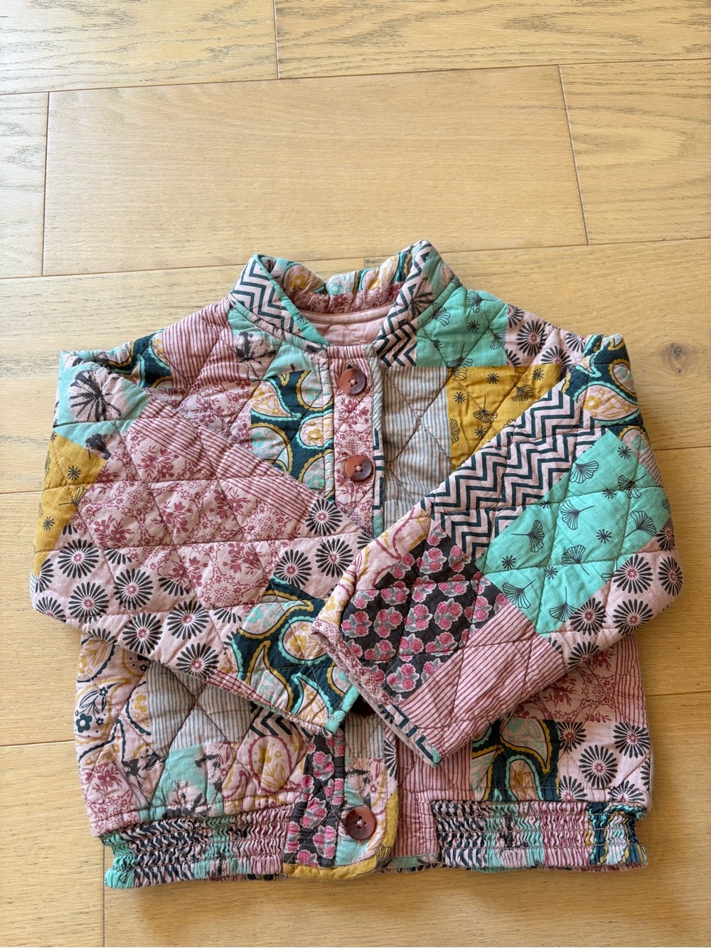Zara kid pink floral jacket, size 3Y - Picture 4 of 7